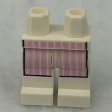 LEGO 970c00pb0298 White Hips & Legs W/Pink Apron W/ White Stripes Pattern