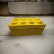 Authentic Lego  2012 Yellow 8 Stud 14"x6.5" Block Storage Container .