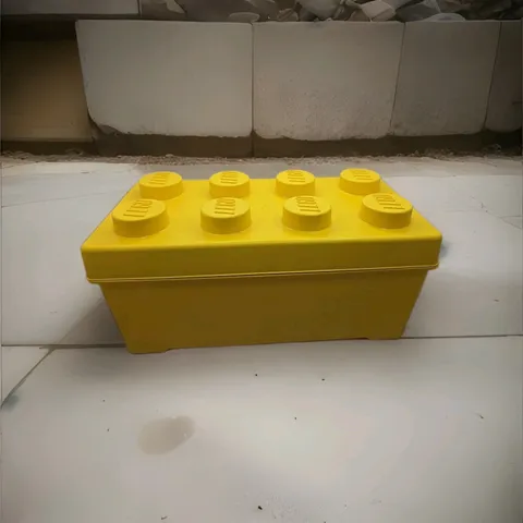 Authentic Lego  2012 Yellow 8 Stud 14"x6.5" Block Storage Container .
