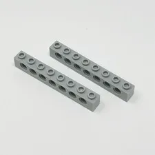3702 LEGO Technic Parts Brick 1x8 Holes LIGHT BLUISH GRAY (2)