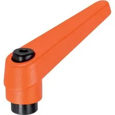 24400.0321 Adjustable clamping levers, orange, d1=18 mm/d2=M8