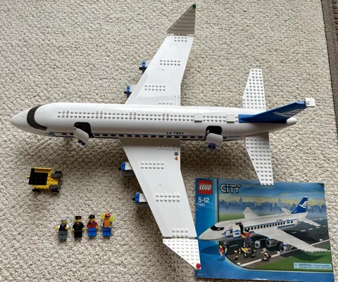 LEGO CITY Passenger Plane 7893 Set - Missing 2 Pieces (Read Description)