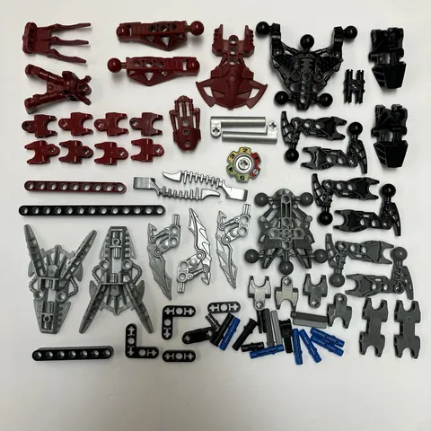 Lego Bionicle 8990 Parts Incomplete Set Includes Dark Red Pearl Silver And Black