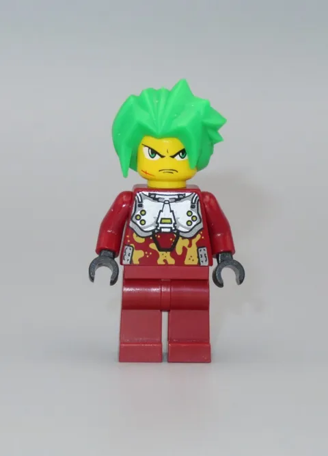 LEGO Exo Force Takeshi dark red with green hair minifigure 8113