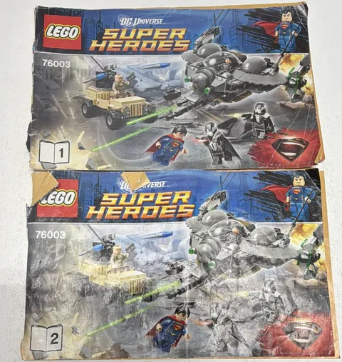 LEGO DC Universe Super Heroes 76003 Battle of Smallville Manual Booklets 1&2 🫪