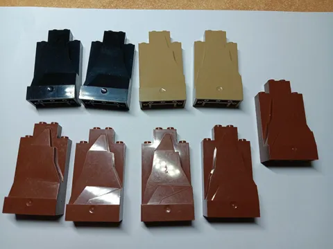 LEGO BULK LOT OF 9 ROCK PANELS 2X4X6 #47847 BLACK DARK TAN REDDISH BROWN