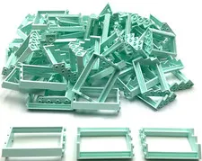Lego 70 New Light Aqua Door Frames 4 x 4 x 6 Corner No Glass Parts