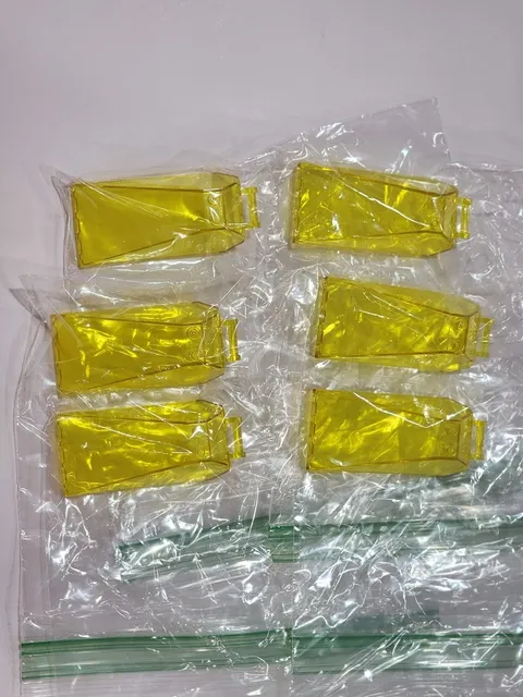 Lego Qty 6 - Trans-Yellow - 21849 Windscreen 8 x 4 x 2 with 2 Studs and Bar 