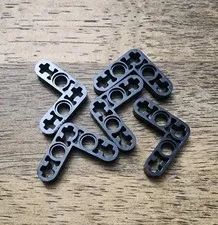 LEGO Black Technic, Liftarm, Bent Thin L-Shape 3 x 3. QTY 5. 32056