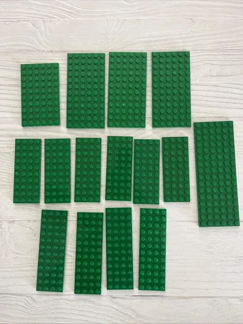 LEGO GREEN LOT 15 PCS 6X16 6X12 6X10 4X12 4X10 BASE PLATE VARIETY
