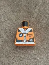 Lego Orange Minifig Torso Arctic Explorer Logo Zipper White Fur Trim Pattern