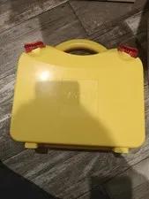 2012 Yellow Hard LEGO Storage Case / Plastic / Latching with dividers With LEGO 