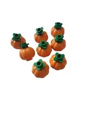 LEGO Accessories - Orange Pumpkins w/ Bright Green Stems (Package of 8) Spooky