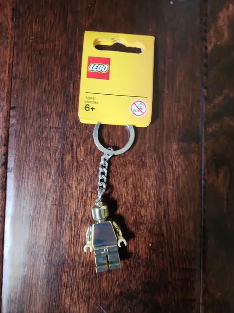 LEGO Gold Minifigure Keychain Golden Chrome Keyring 850807