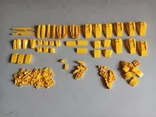 LEGO BULK LOT OF 124 YELLOW WEDGE CURVED & INVERTED SLOPE BRICKS SHIP PIECES