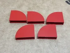 LEGO Parts - Red Slope, Curved 4 x 1 x 2 2/3 with Stud - No 65734 - QTY 5