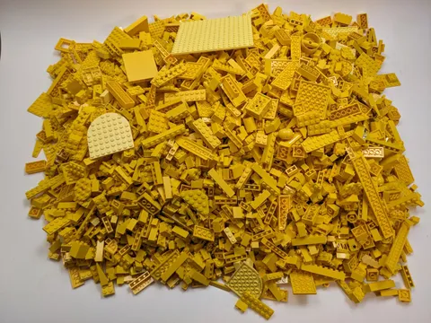13 lbs Yellow LEGO Bulk Lot Genuine Cleaned Sanitized Bricks Plates Mixed Parts