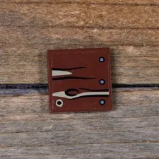 LEGO Reddish Brown Tile 2 x 2 Wood Grain, Knot, and Nails LOTR 3068pb0652