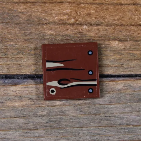 LEGO Reddish Brown Tile 2 x 2 Wood Grain, Knot, and Nails LOTR 3068pb0652