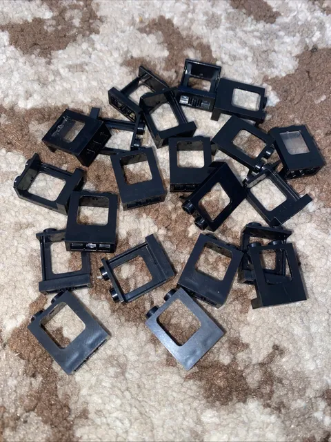 Lego Parts (20) ~ Black Window 1 x 2 x 2 Plane, Single Hole For Glass 60032 Lot