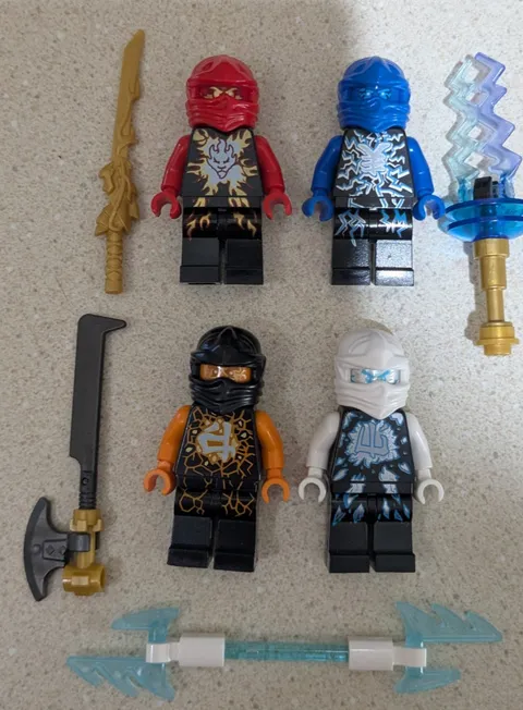 Lego Ninjago Lot of 4 AIRJITZU (Possession)  minifigs KAI, Jay, COLE, Zane
