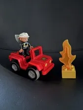 Duplo Fire Chief 6169 100% Complete Flame Fireman Jeep