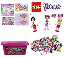 LEGO Friends 2 Lbs 12 oz Bricks & More With 3 Minifigures Manuals & Storage Tub