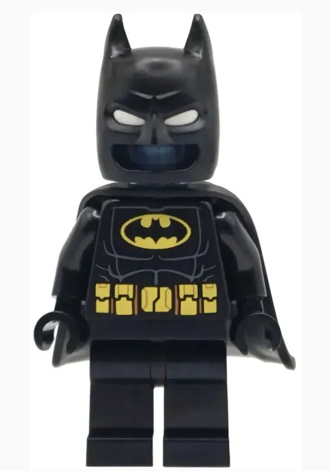 LEGO sh1115 Batman Batsuit Yellow Belt Cowl White Eyes Rubber Cape