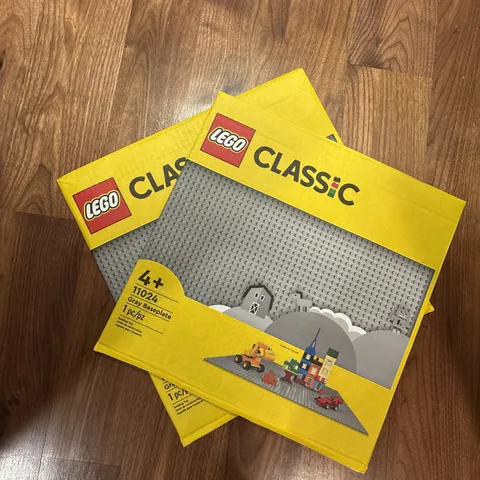 New LEGO 2-PACK Classic Gray Baseplate 48X48 (15” x 15”) Stud Foundation #11024