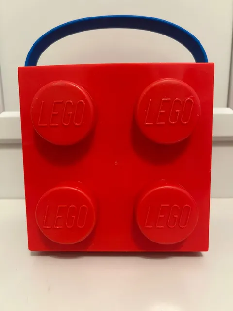 LEGO Storage Red Container With Blue Silicone Handle