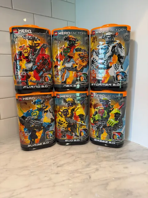 LEGO Hero Factory 2.0 COMPLETE Set Evo Nex Breeze Furno Surge Box Instructions