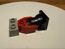 LEGO 2x Black Magnet in Red Rotating Housing Pieces Parts For 9V Train RARE