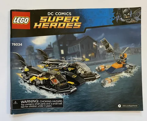 LEGO 76034 DC Comics Batboat Harbor Pursuit Batman Deathstroke. NO box.