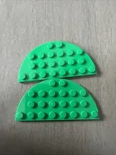 LEGO 22888 Green Plate, Round Half 4 x 8 - 2 Pieces