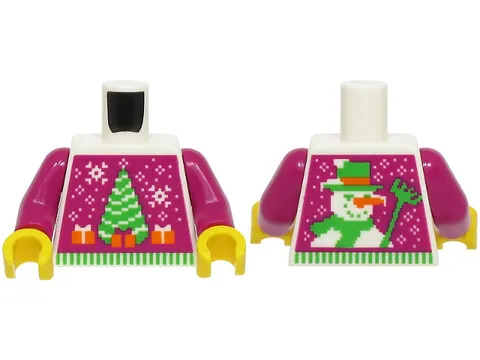 Lego Magenta Knit Fair Isle Sweater Bright Green Christmas Tree 973pb5897c01
