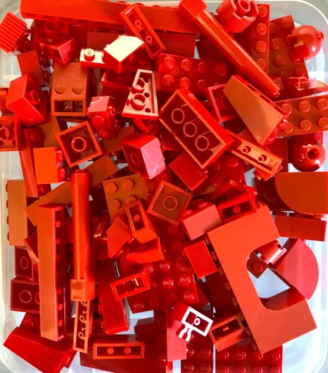 Lego 150 piece Red Lego lot full of bricks, blocks Variety of Sizes Legos set 1