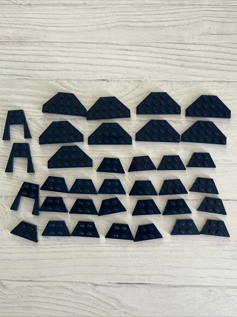 LEGO DARK BLUE LOT 35 PCS 2X4 3X6 WEDGE PLATE VARIETY EARTH NAVY