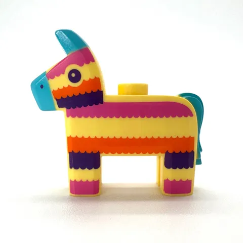 LEGO Piñata Horse Figure Rainbow Stripes Birthday Animal Fiesta Party