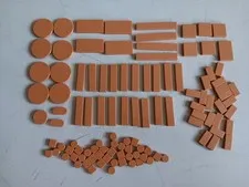 LEGO BULK LOT 108 MEDIUM DARK FLESH/NOUGAT SMOOTH TILES 1X1 1X2  1X4 1X6 2X2 3X3