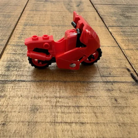 Lego Motorcycle City with Black Chassis and Red Wheels