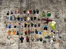 Authentic LEGO Minifigure Lot of 45+  Figures & Extra Pieces 