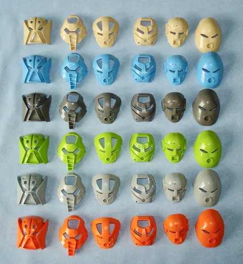 Complete Set of 36 TOA TURAGA MASKS - Lego Bionicle Kanohi Collection