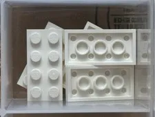 LEGO Parts - White Plate 2 x 4 - No 3020 - QTY 5