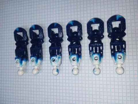 6 pieces Lego 53548pb01 Dark Blue and White Marbled Bionicle Leg Lower Section