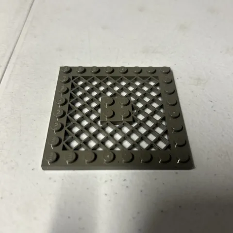 Lego 4151b Dark Bluish Gray Plate Modified 8 x 8 With Grille Hole Center 4211036