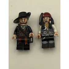 LEGO Pirates of the Caribbean Minifigures Jack Sparrow Captain Barbosa Lot 2pc