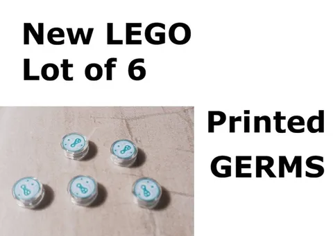 New LEGO Germs Germ Biology Class Organism Lot of 5 Printed 1x1 Science Lab Atom