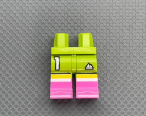 LEGO Minifigure Legs Lime Dark Pink Yellow Legs #1 Series 29 Soccer Goalkeeper