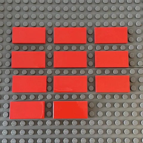 Lego Lot Red Tile 2x4 87079 (lot of 11)