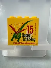 LEGO collectible brick special brick 2x4x3 yellow Legoland happy birthday 15 2017